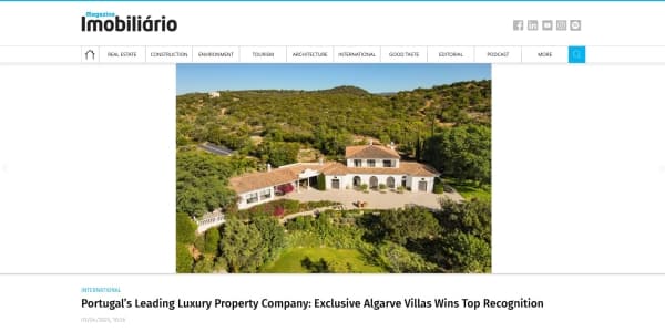 Exclusive Algarve Villas recognized as Leader in Portugal’s Luxury Real Estate Market