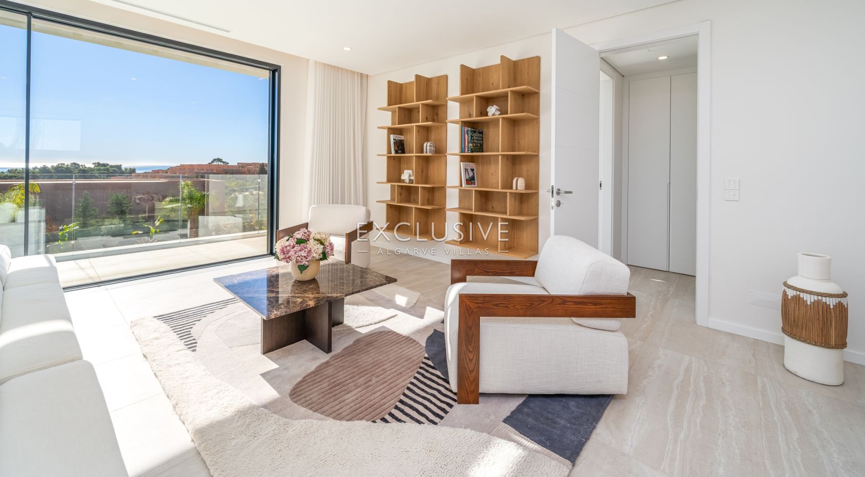 Buy 4 bedroom contemporary villa with golf and ocean views on Palmares golf course Lagos Algarve