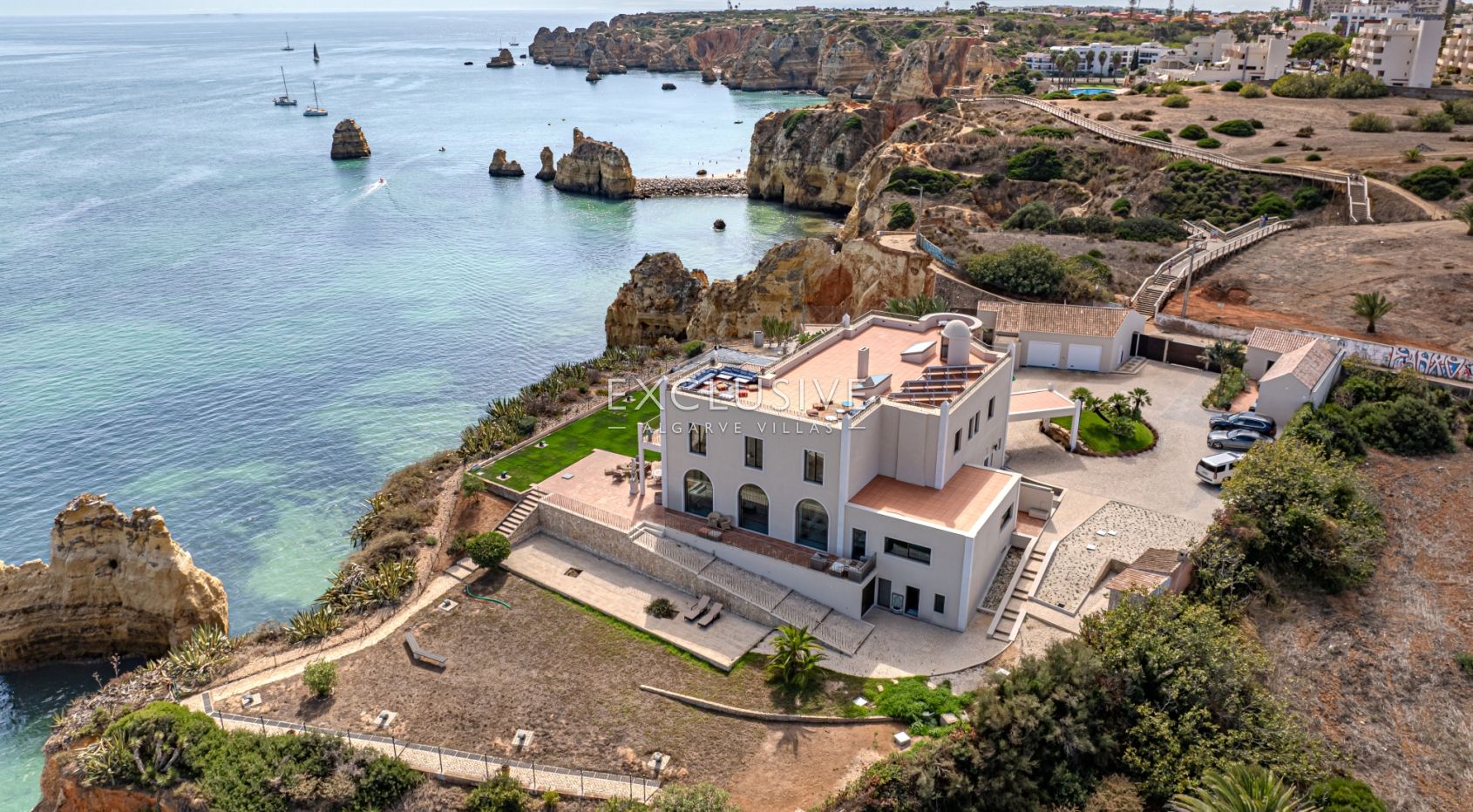 Ocean front 8 bed villa with private island in Lagos, Algarve, Portugal