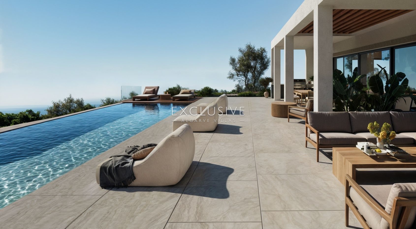New build 3 bedrooms villa with pool and coastal views near Loule, Algarve