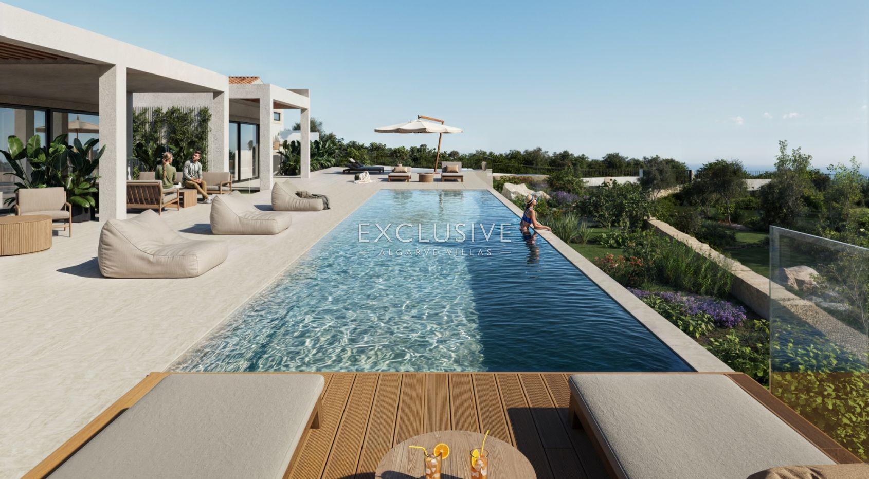 New build 3 bedrooms villa with pool and coastal views near Loule, Algarve