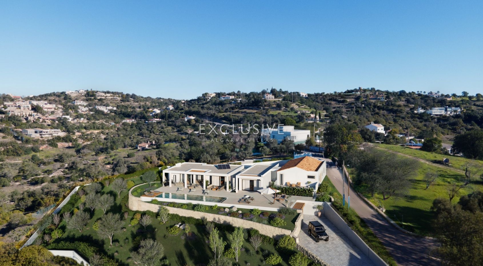 New build 3 bedrooms villa with pool and coastal views near Loule, Algarve
