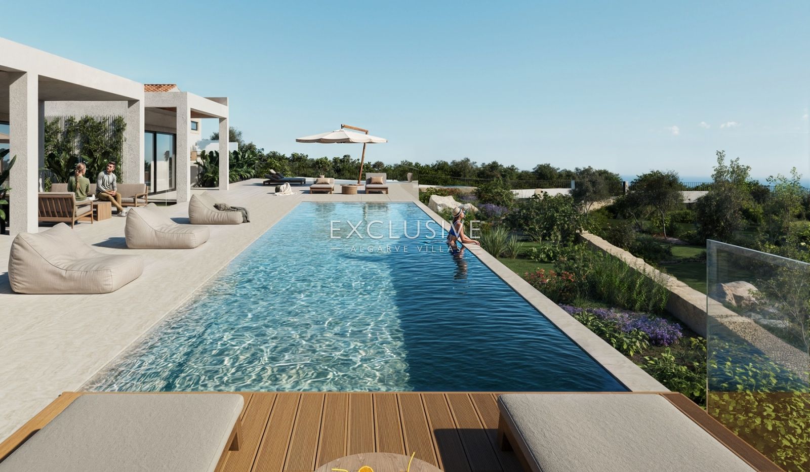 New build 3 bedrooms villa with pool and coastal views near Loule, Algarve