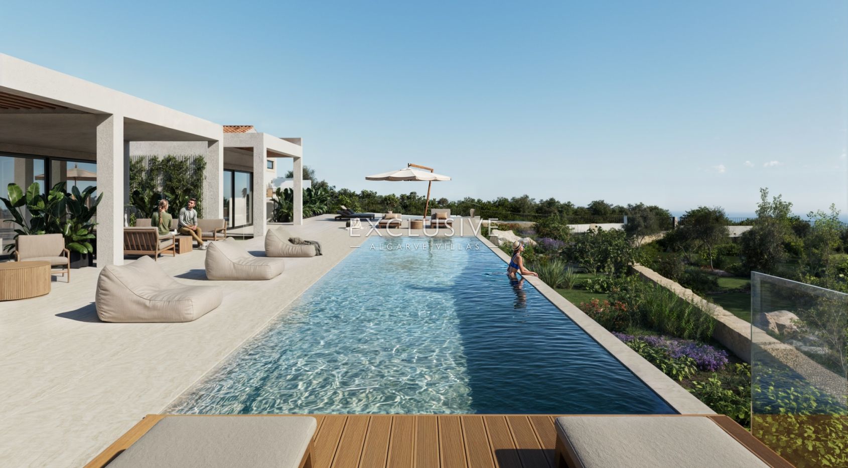 New build 3 bedrooms villa with pool and coastal views near Loule, Algarve